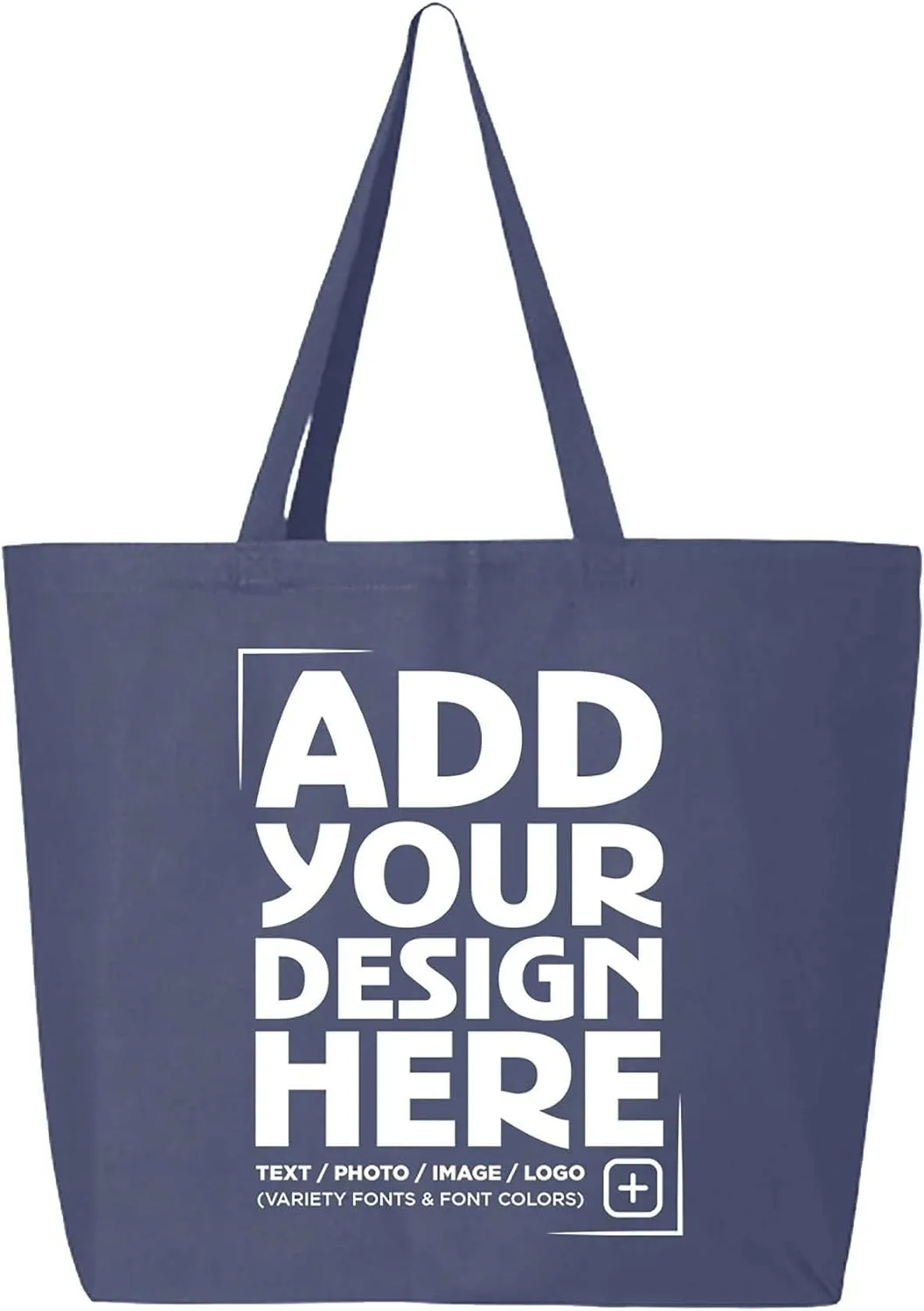 shop4ever Personalized Custom Design Your Own Jumbo Heavy Canvas Tote Reusable Shopping Bag