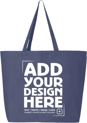 shop4ever Personalized Custom Design Your Own Jumbo Heavy Canvas Tote Reusable Shopping Bag