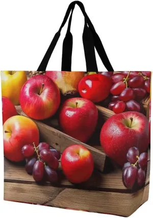 Shopping Bag for Women, Various Fruits Tote Bag, Large Capacity Shoulder Bags for Groceries Travel