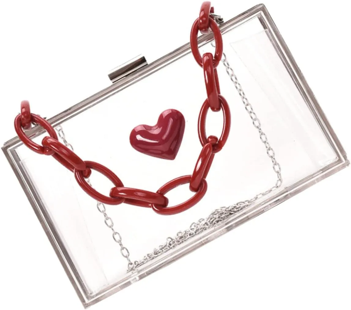 Shoulder Bag for Women Acrylic Love Bag for Girls Fashion Lady's Waterproof