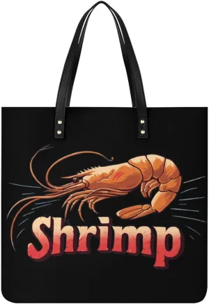 Shrimp Seafood Printed Tote Bag for Women Fashion Handbag with Top Handles Shopping Bags for Work Travel