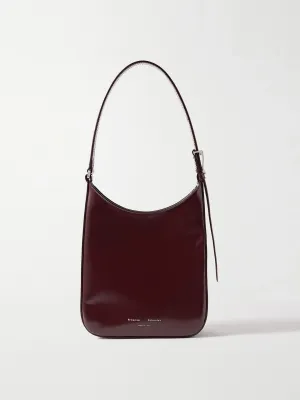 Slope leather shoulder bag