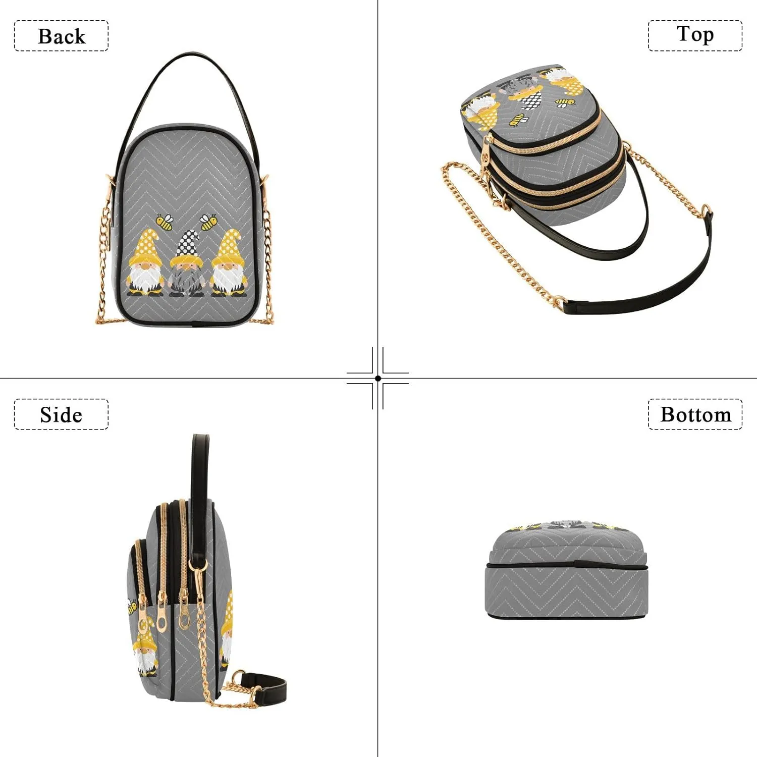 Small Cross body Bags for Women Quilted Crossbody Cell Phone Shoulder Purse Handbags Wallet Detachable Chain Bag