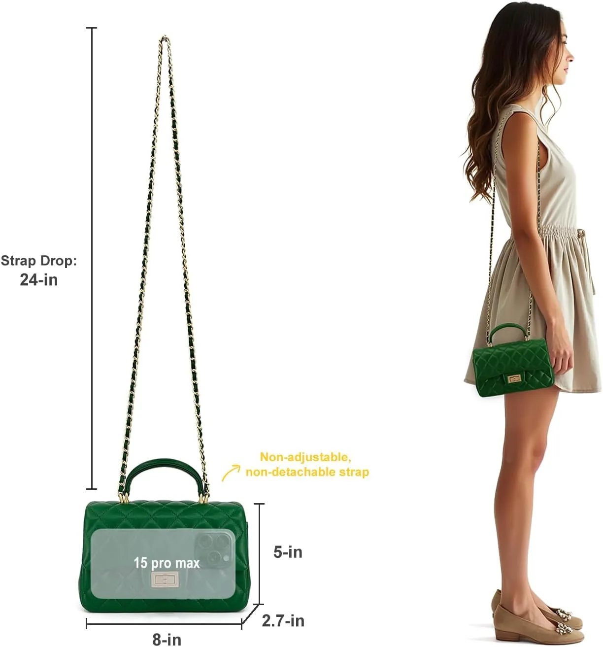 Small Quilted Crossbody Bags for Women, Genuine Leather Shoulder Bag w/Gold Chain Strap, Soft Mini Top Handle Flap Purse