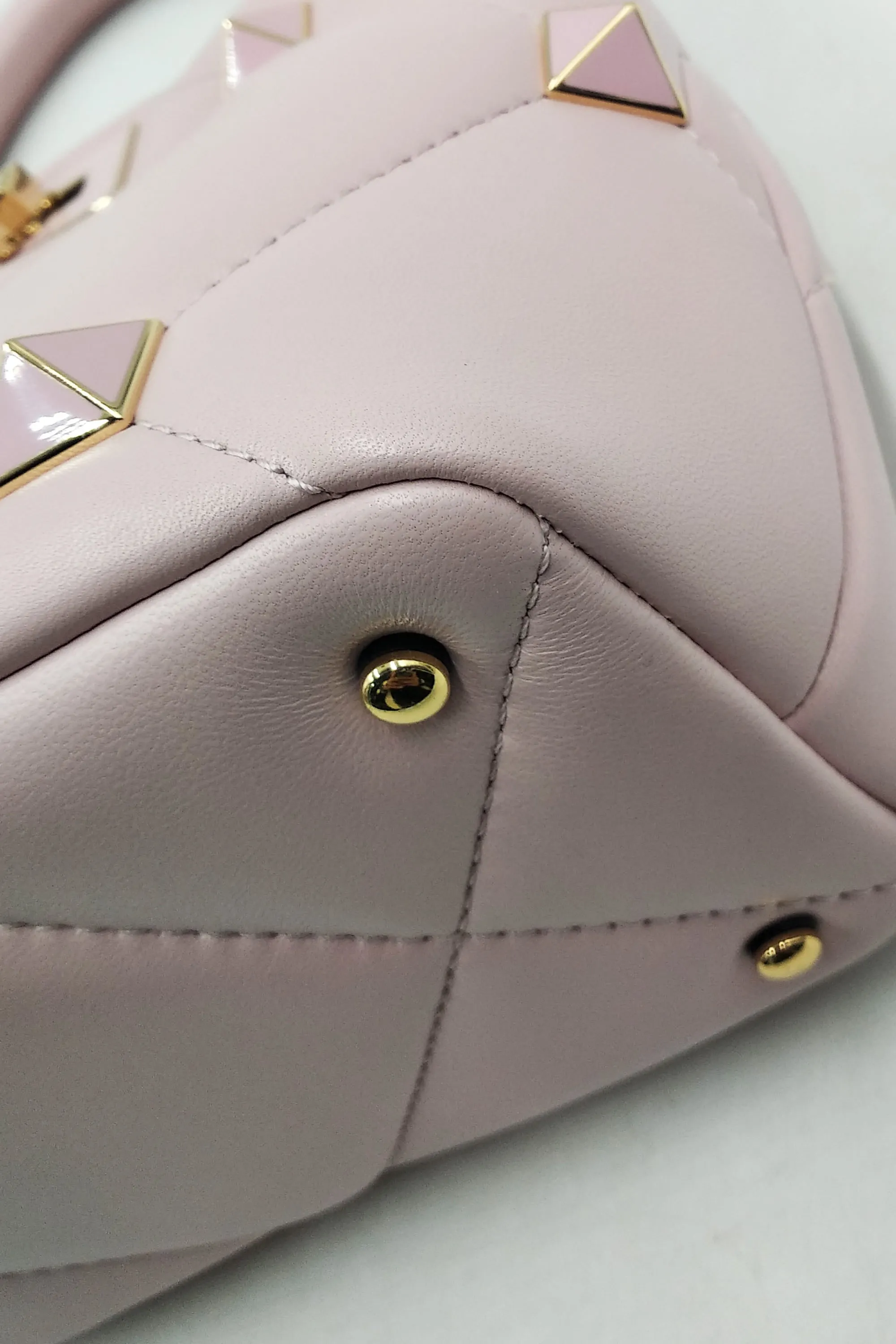 Small Roman Stud the Handle Bag Blush Pink