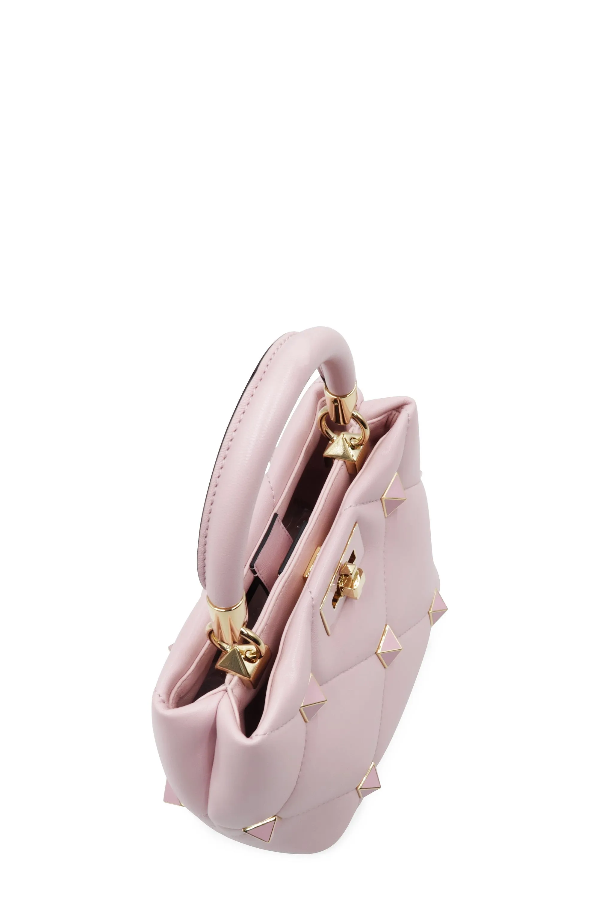 Small Roman Stud the Handle Bag Blush Pink