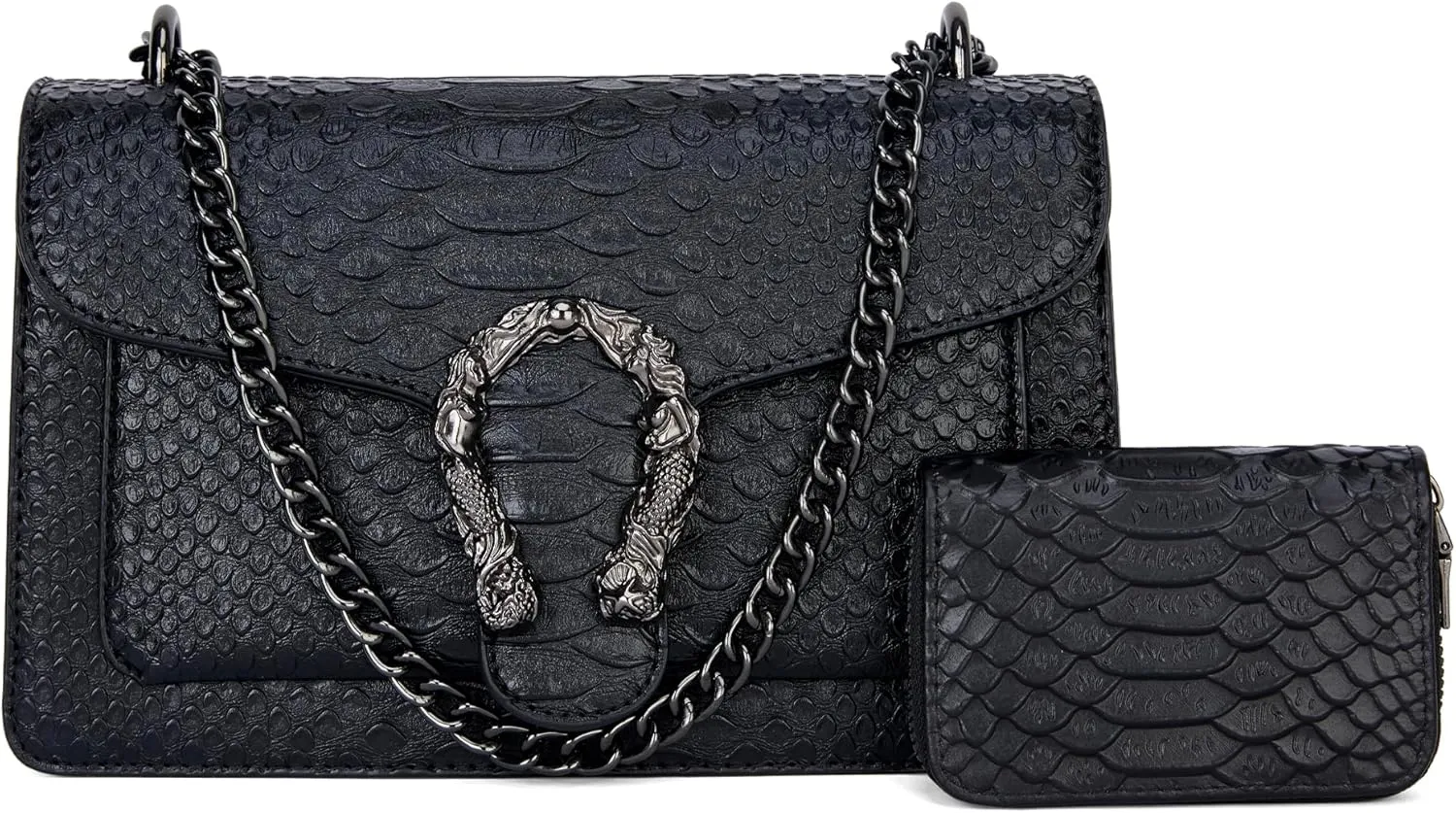 Snake Printed Crossbody Bags for Women - Clutch Shoulder Purses with Wallet Card Case Satchel Bag for Ladies