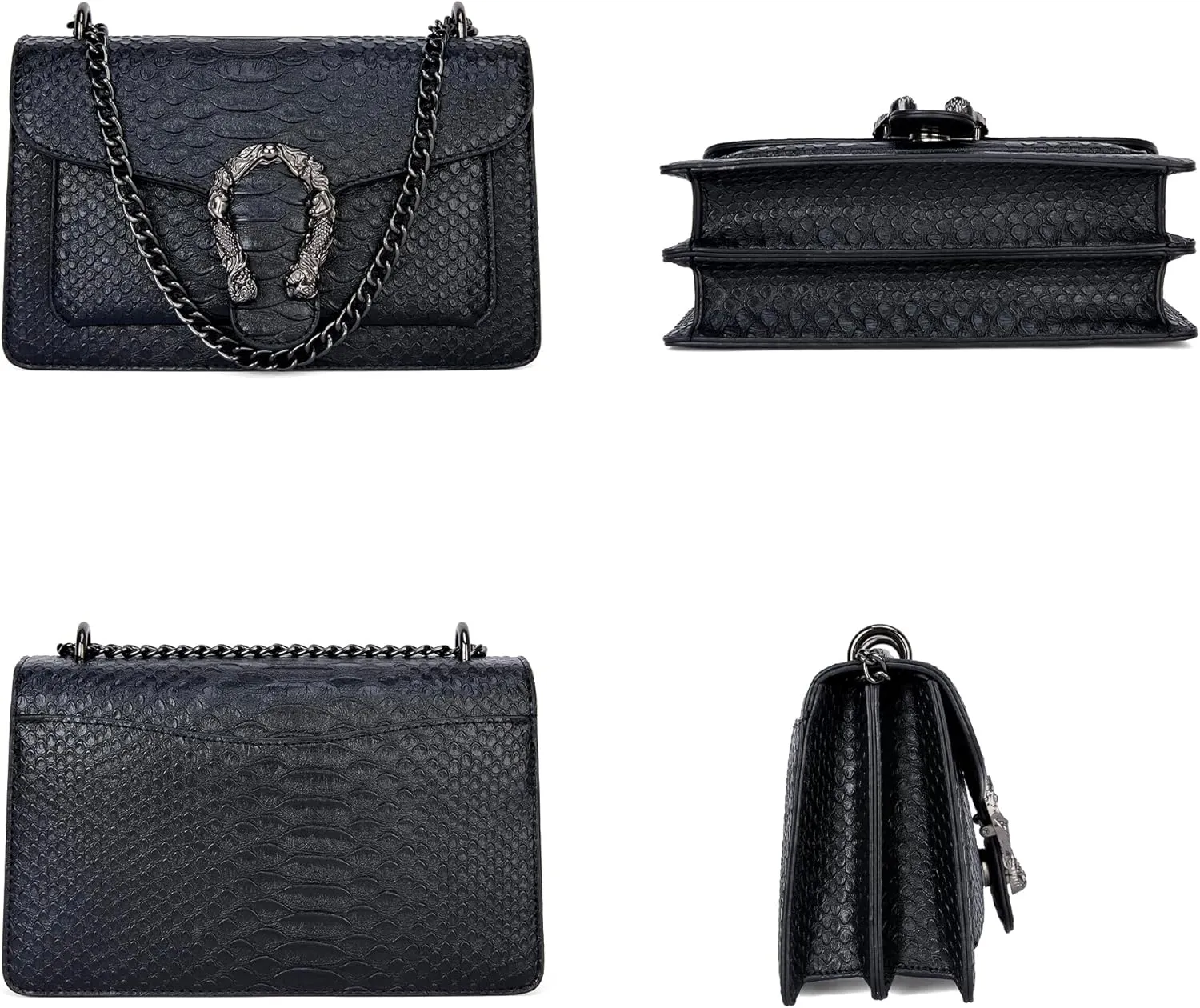 Snake Printed Crossbody Bags for Women - Clutch Shoulder Purses with Wallet Card Case Satchel Bag for Ladies