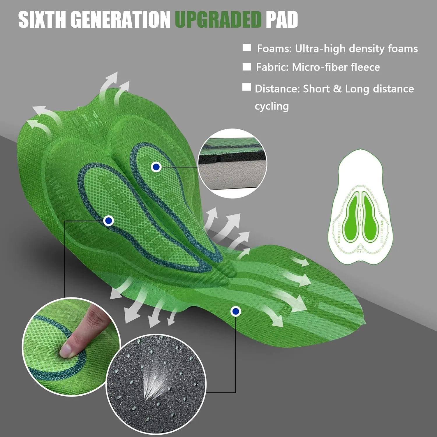 sponeed Men's Cycling Shorts Padded Bicycle Riding Pants Bike Biking Clothes Cycle Wear Tights