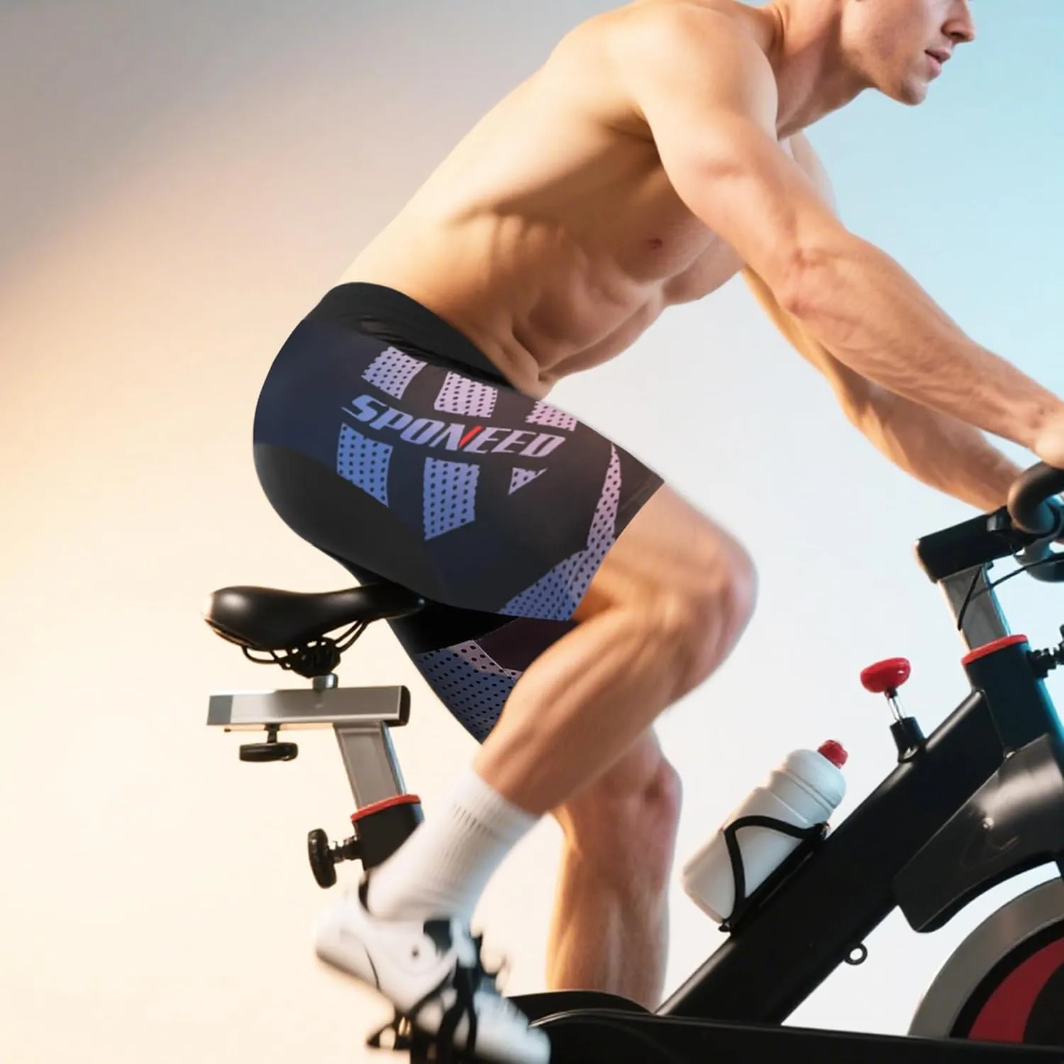 sponeed Men's Cycling Shorts Padded Bicycle Riding Pants Bike Biking Clothes Cycle Wear Tights
