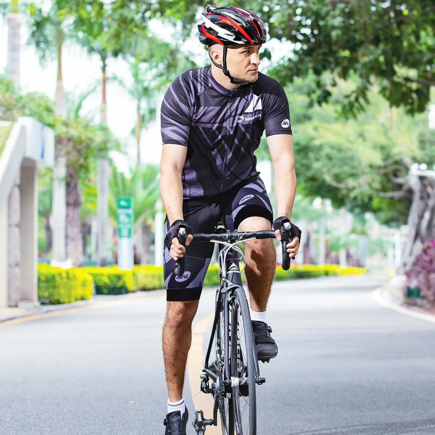 sponeed Men's Cycling Shorts Padded Bicycle Riding Pants Bike Biking Clothes Cycle Wear Tights