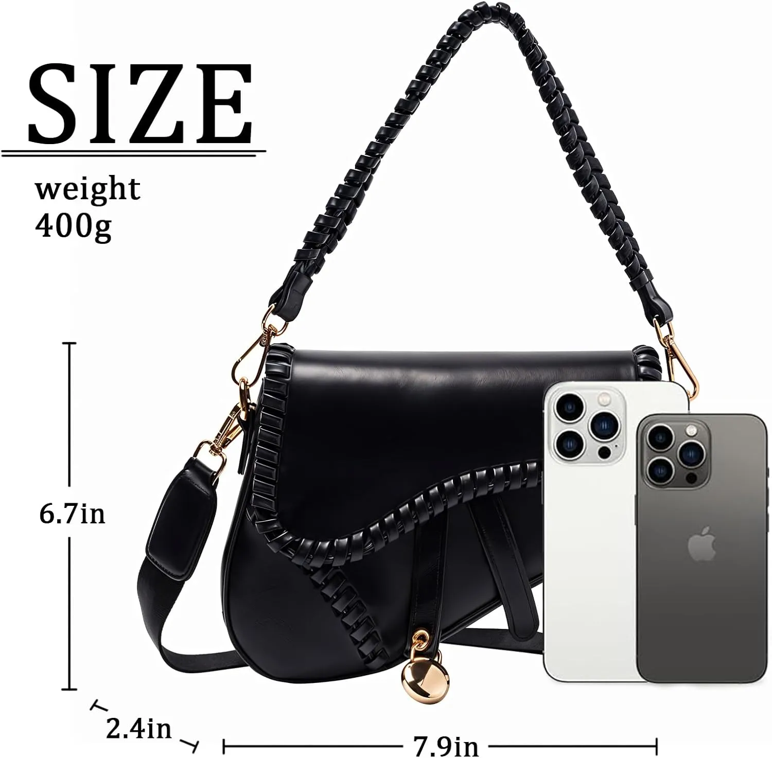 Stylish saddle bag Women's handbag Trendy shoulder bag crossbody bag