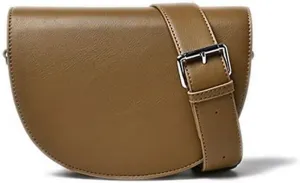 Stylish Vintage Saddle Bag Small PU Leather Shoulder Bag Half Moon Crossbody Cluth Purse with Wide Adjustable Strap