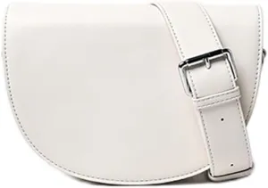 Stylish Vintage Saddle Bag Small PU Leather Shoulder Bag Half Moon Crossbody Cluth Purse with Wide Adjustable Strap