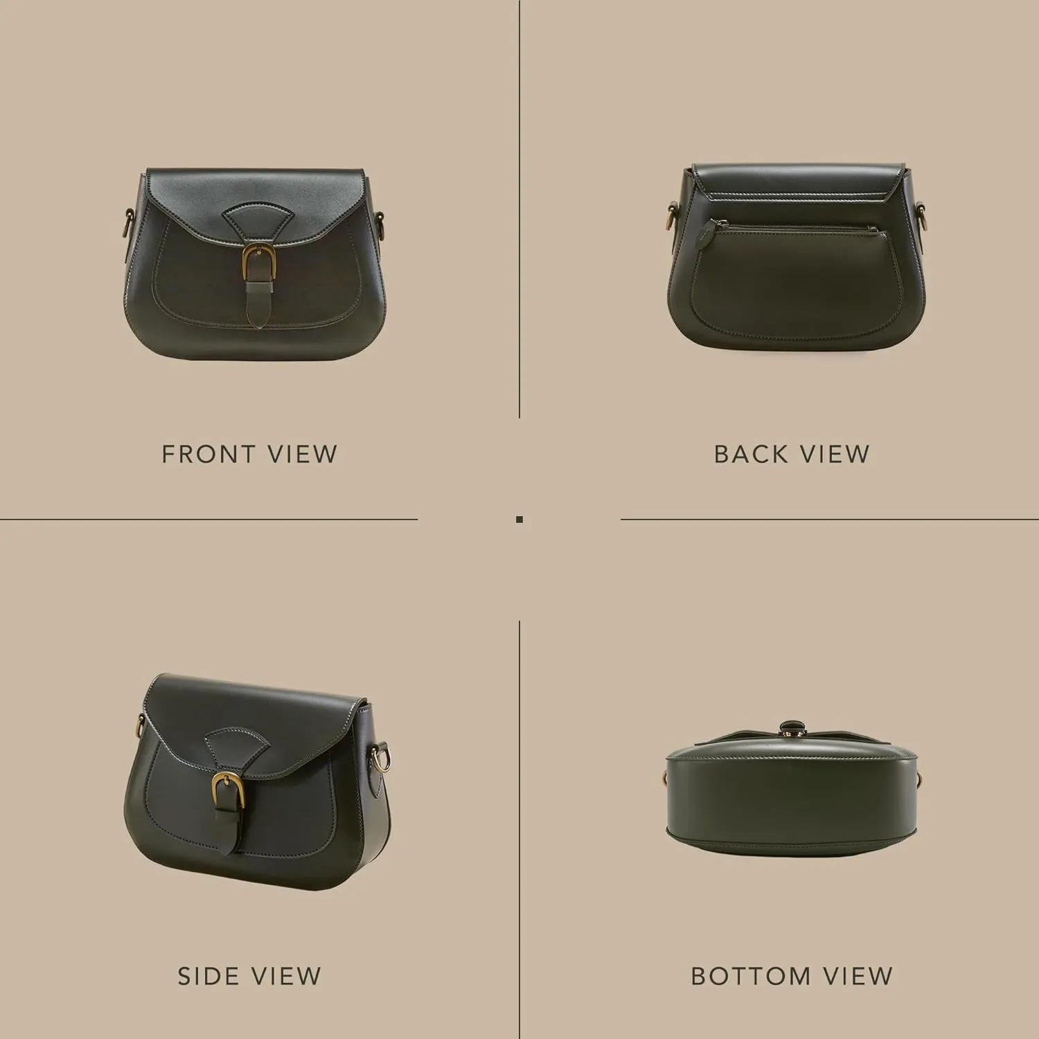 SUNLIGHT LEAVES Vintage Crossbody Saddle Bag For Women Vegan Leather Boho Retro Satchel Simple Handbag Casual Purse