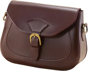 SUNLIGHT LEAVES Vintage Crossbody Saddle Bag For Women Vegan Leather Boho Retro Satchel Simple Handbag Casual Purse