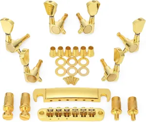 Swhmc Gold Guitar Parts Set Saddle Bridge Tune-O-Matic Tailpiece and 3L3R Sealed Gear Tuning Pegs Keys Machine Head for Les Paul Electric Guitar