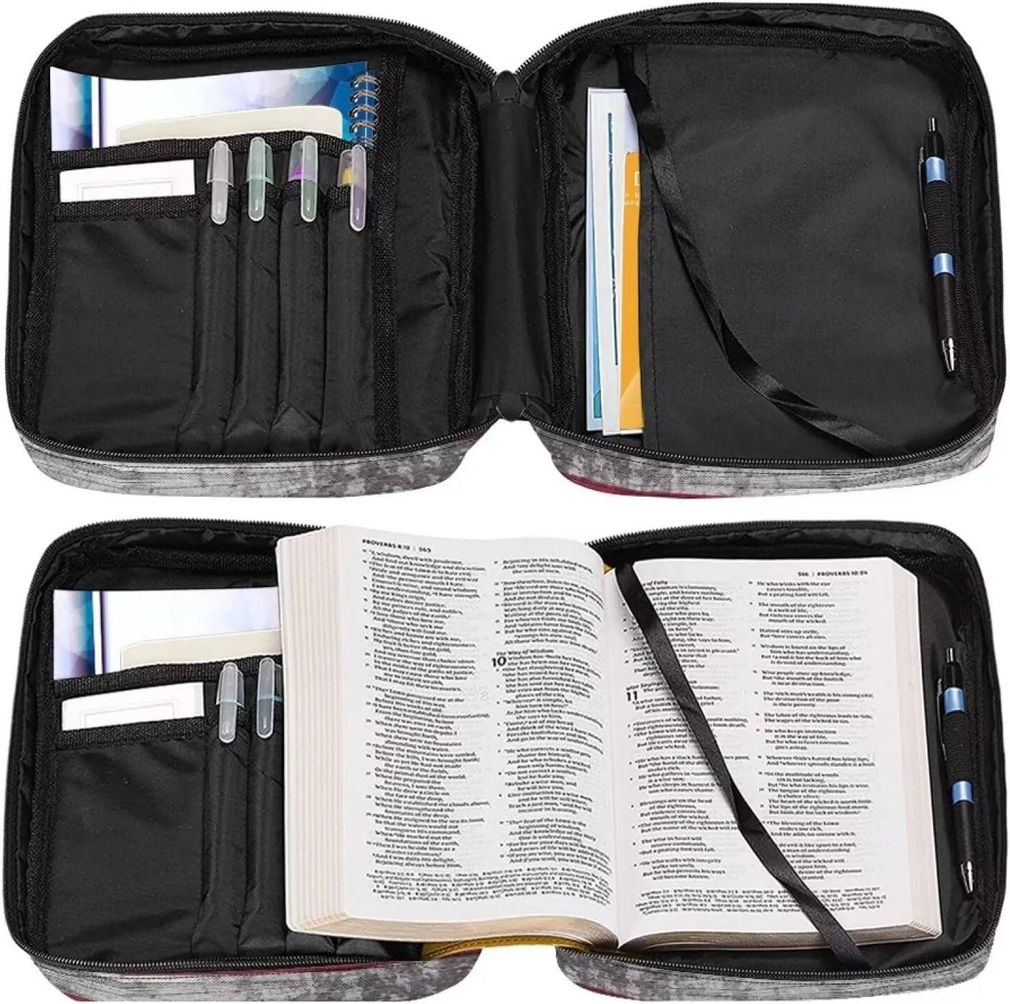 Talayituse Bible Cover for Women Men Portable Book Cover Large Capacity Bible Carrying Case with Handle/Shoulder Strap