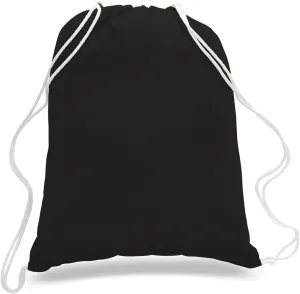 TBF 12 Pack Bulk Cotton Canvas Drawstring Backpack Bags (14" W x 18" H) - Perfect for DIY, Crafts, Events & More