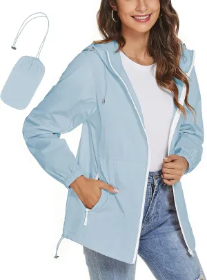TCOT Womens Rain Jackets Waterproof Windbreaker Jackets lightweight Portable Rain Coat