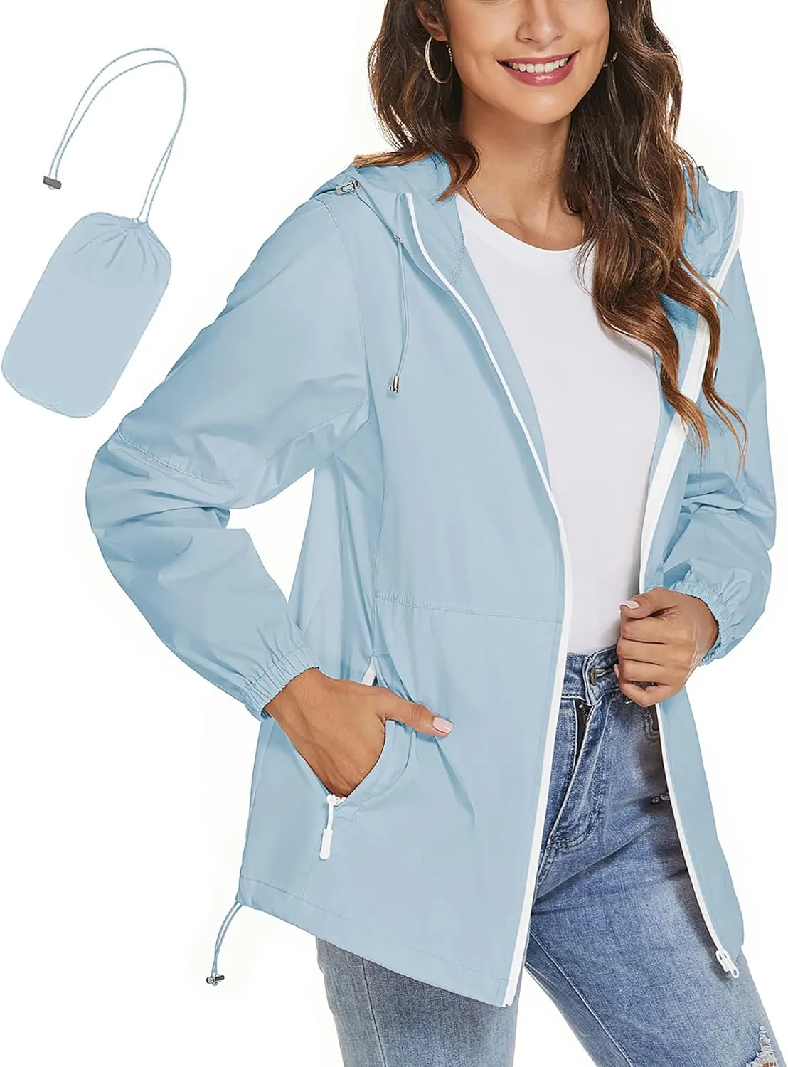 TCOT Womens Rain Jackets Waterproof Windbreaker Jackets lightweight Portable Rain Coat