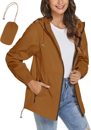 TCOT Womens Rain Jackets Waterproof Windbreaker Jackets lightweight Portable Rain Coat