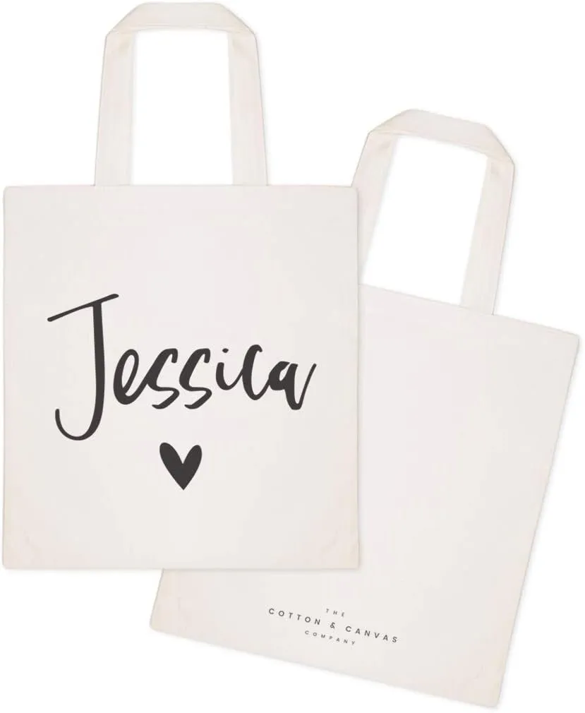 The Cotton & Canvas Co. Personalized Name Beach, Shopping and Travel Resusable Shoulder Tote and Handbag