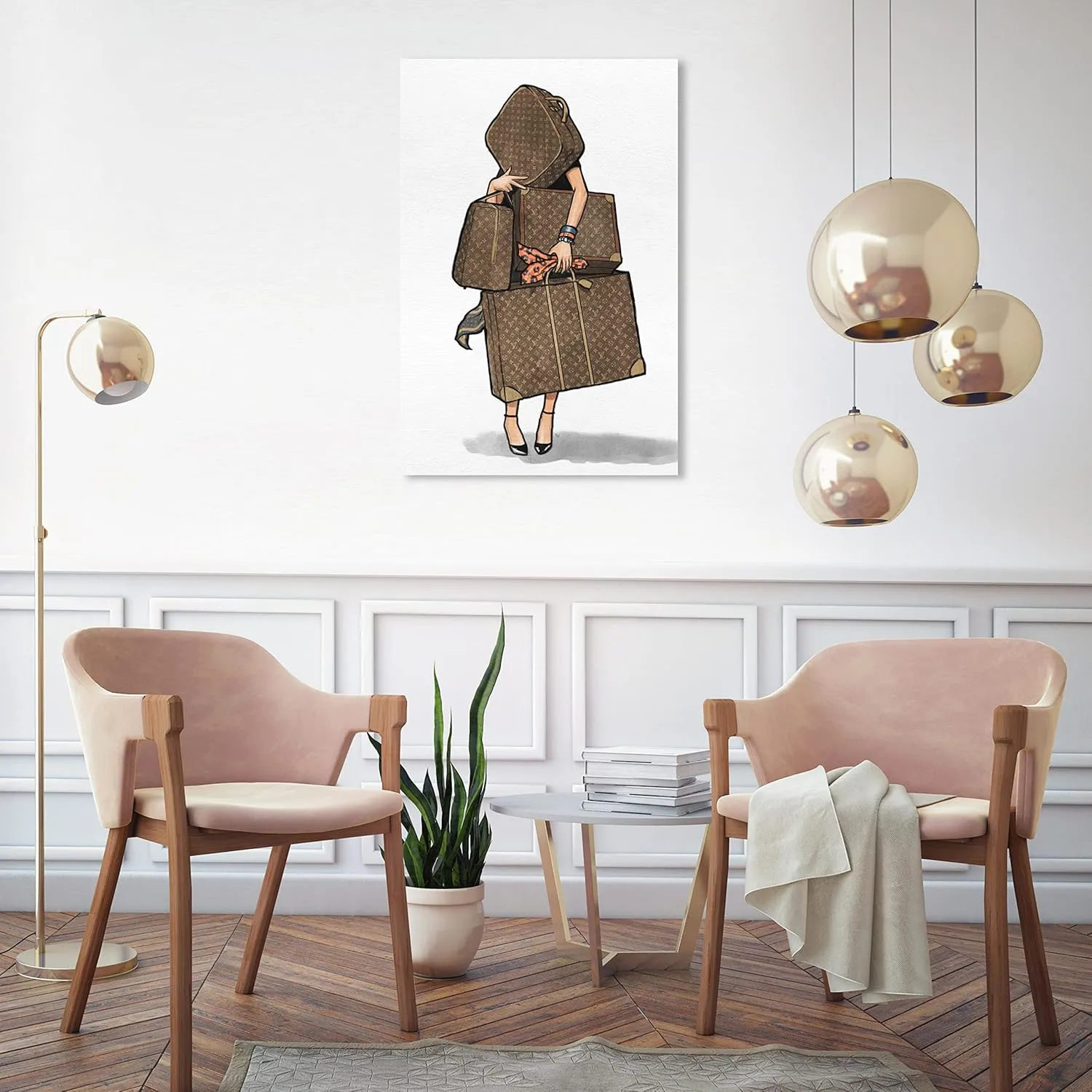 The Oliver Gal Artist Co. Fashion and Glam Wall Art Canvas Prints, Bags-Orange' Home Décor, 20" x 30", Brown, 17514_20x30_CANV_XHD