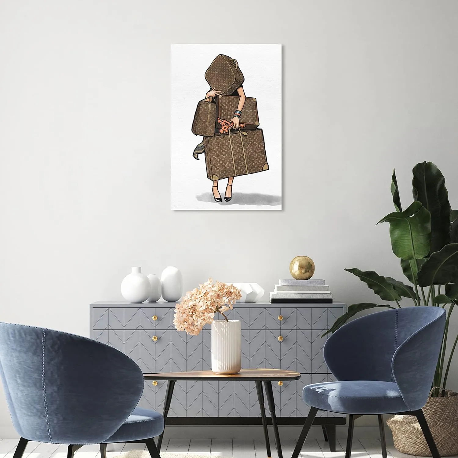 The Oliver Gal Artist Co. Fashion and Glam Wall Art Canvas Prints, Bags-Orange' Home Décor, 20" x 30", Brown, 17514_20x30_CANV_XHD