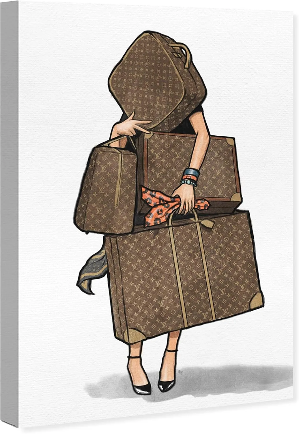 The Oliver Gal Artist Co. Fashion and Glam Wall Art Canvas Prints, Bags-Orange' Home Décor, 20" x 30", Brown, 17514_20x30_CANV_XHD