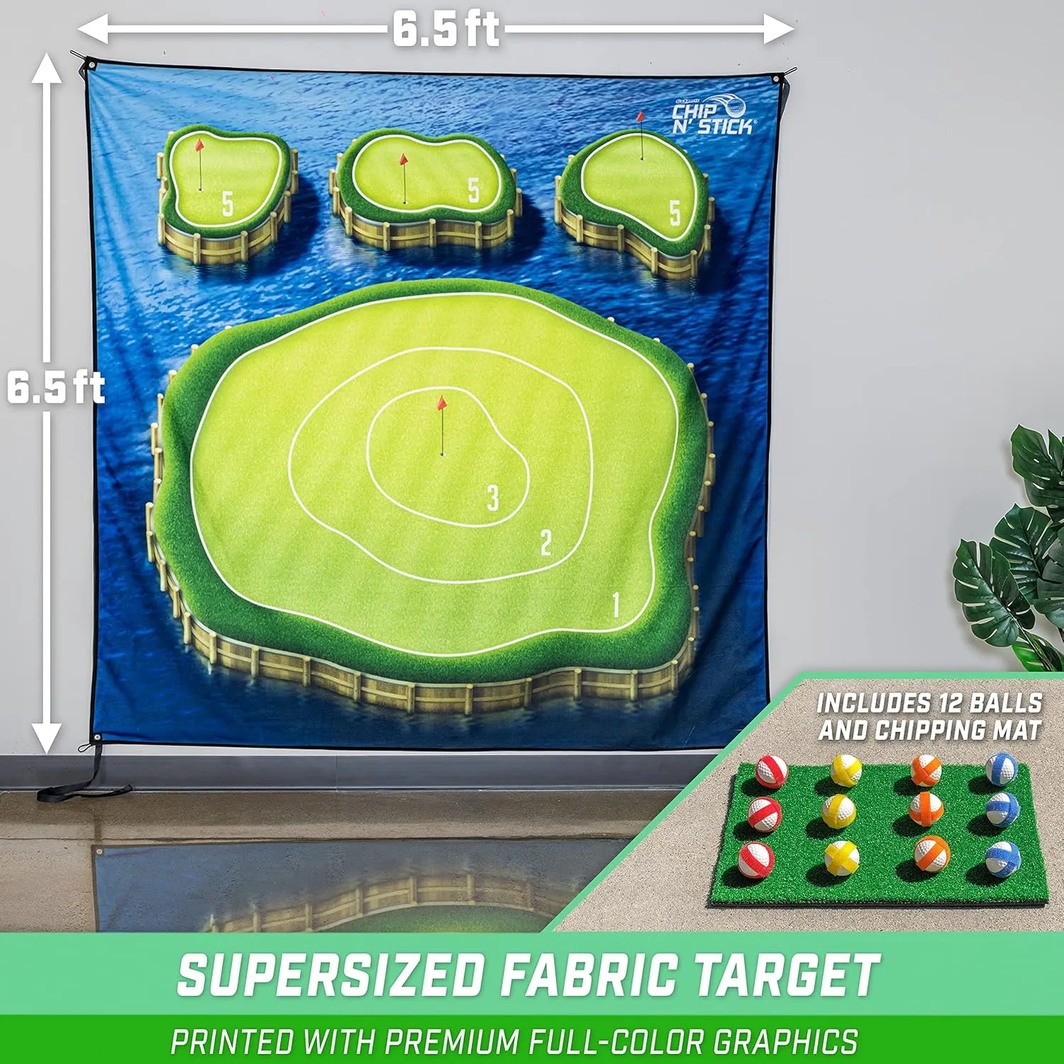 The Original GoSports Chip N' Stick - Choose Classic, Darts or Islands - Giant Golf Games with Balls and Chipping Mat
