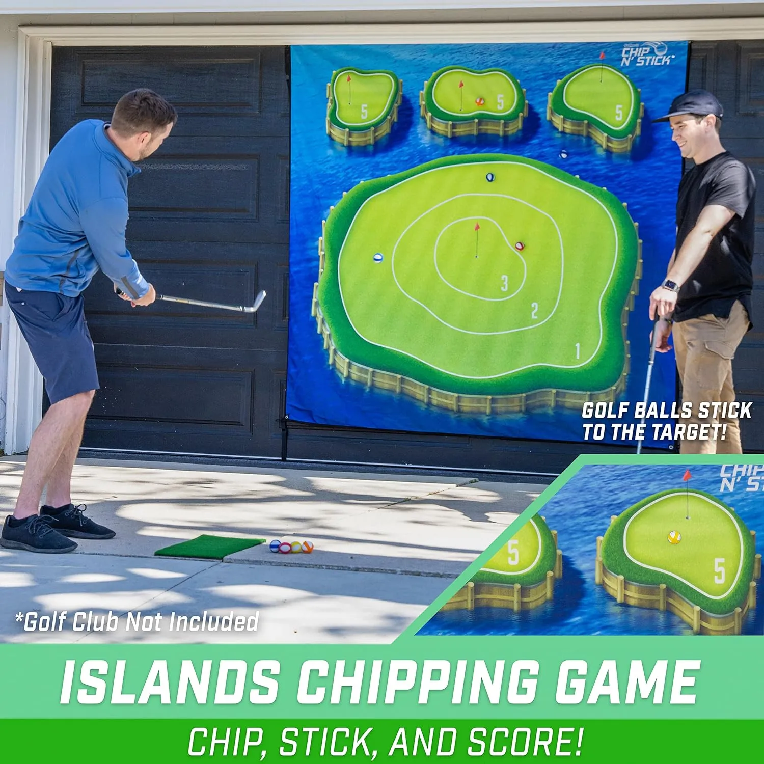 The Original GoSports Chip N' Stick - Choose Classic, Darts or Islands - Giant Golf Games with Balls and Chipping Mat