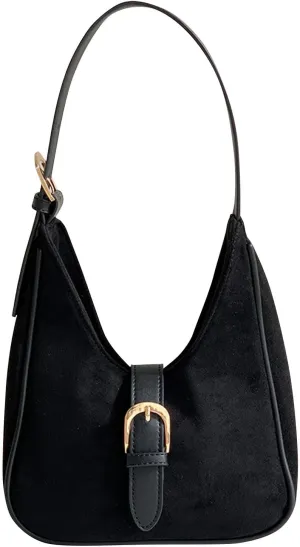 The Tote Bag Dupes,Side Bags for Women,Suede Shoulder Bags for Women Retro Fall Clutch Saddle Bag Small Tote Bag Satchels Work Purses Slouchy Crescent Handbag