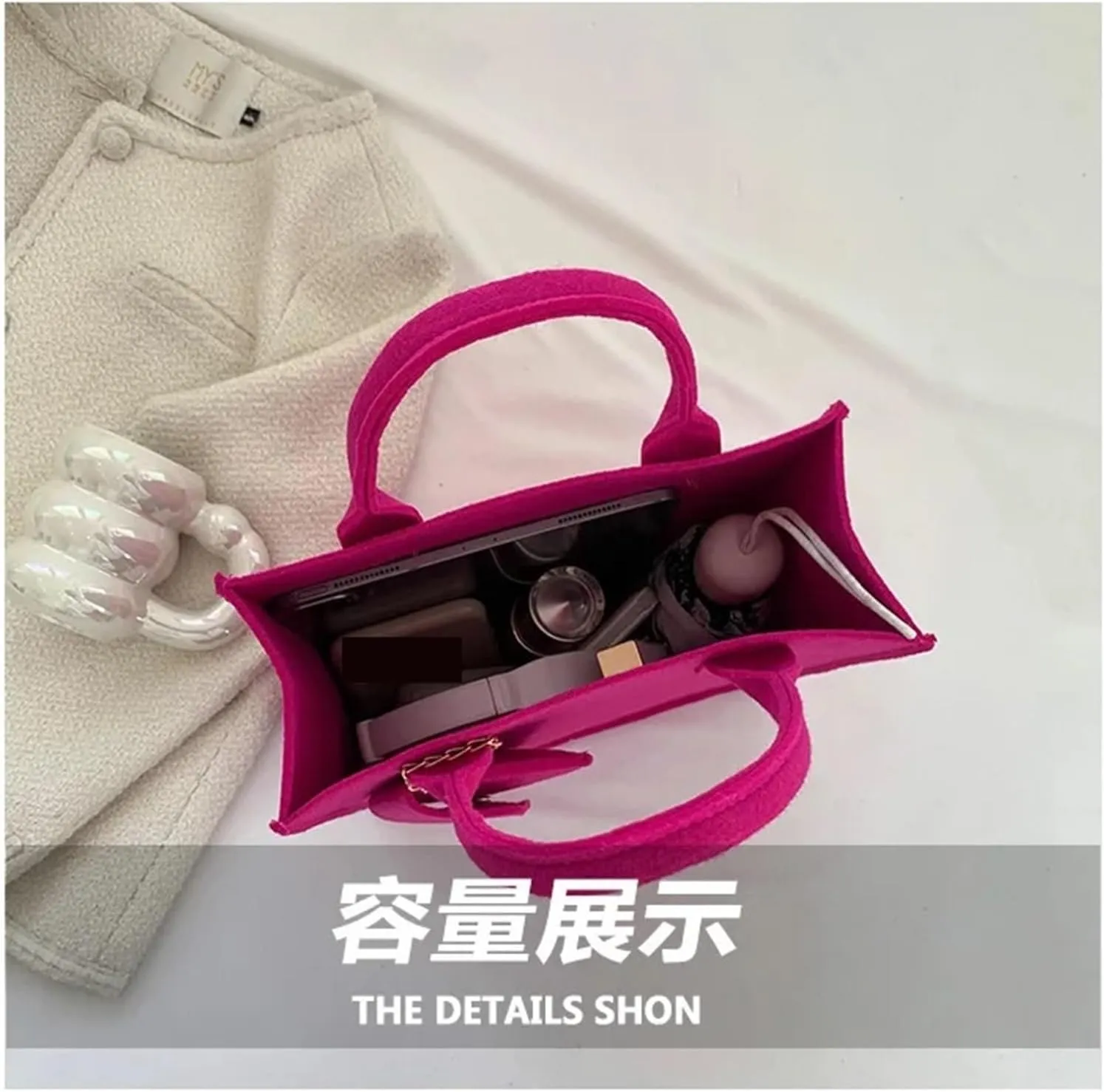 Thickened Felt Tote Student Handbag Large Capacity Reusable Shopping Handheld Bag Messenger Bag