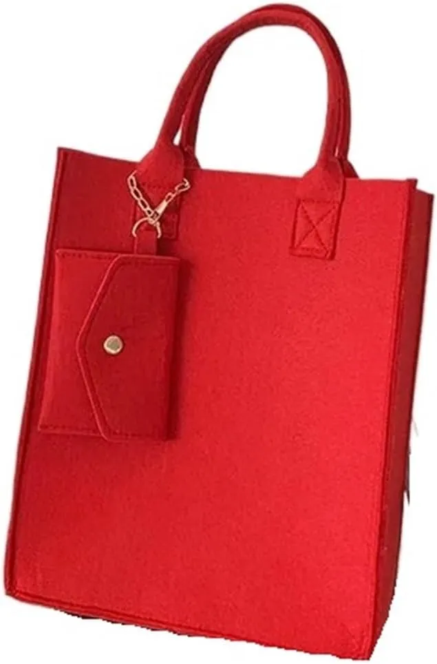 Thickened Felt Tote Student Handbag Large Capacity Reusable Shopping Handheld Bag Messenger Bag