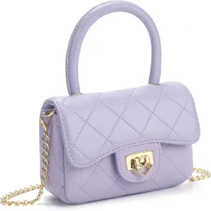 Toddler Purse for Girls Aged 2-12 - Purple Kids Crossbody Bag with Heart Lock - Girls Fashion Handbags Birthday Gifts for Kids