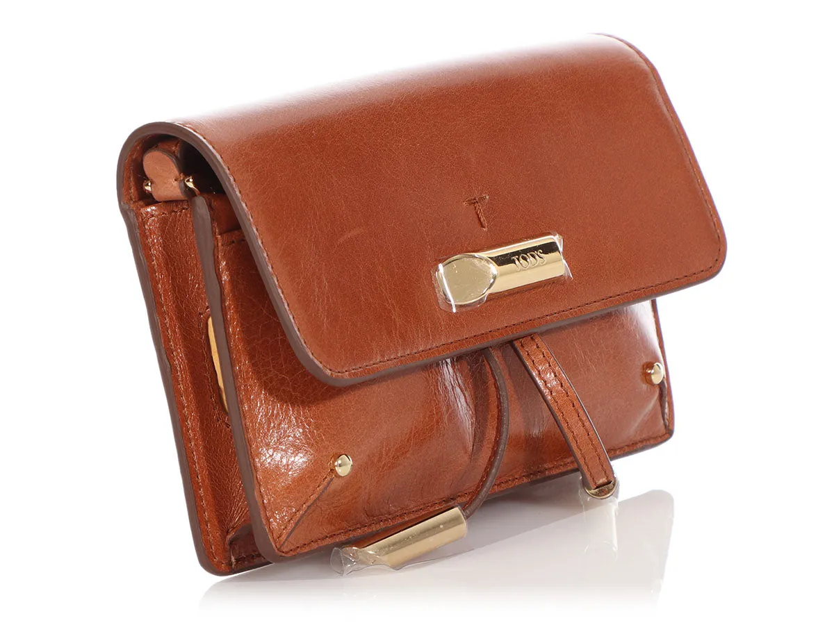 Tod's Mini Tan Antiqued Leather Crossbody/Belt Bag