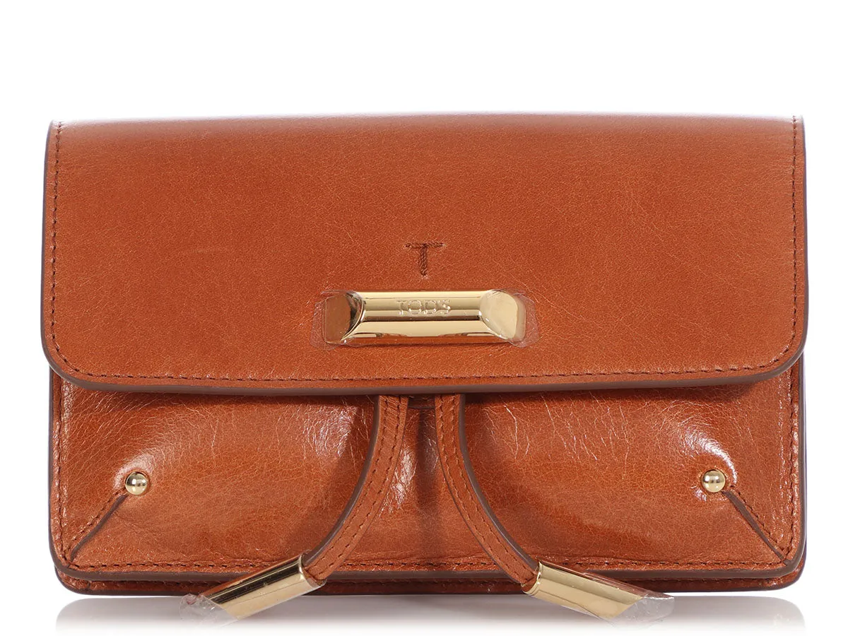 Tod's Mini Tan Antiqued Leather Crossbody/Belt Bag