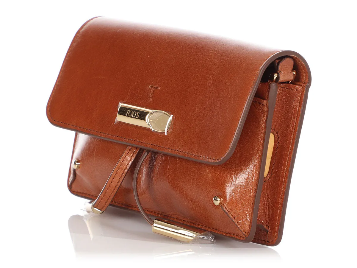 Tod's Mini Tan Antiqued Leather Crossbody/Belt Bag