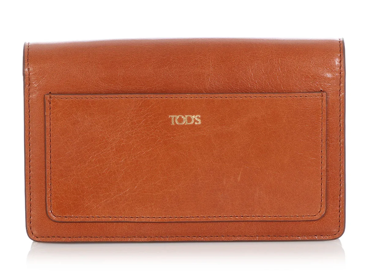 Tod's Mini Tan Antiqued Leather Crossbody/Belt Bag