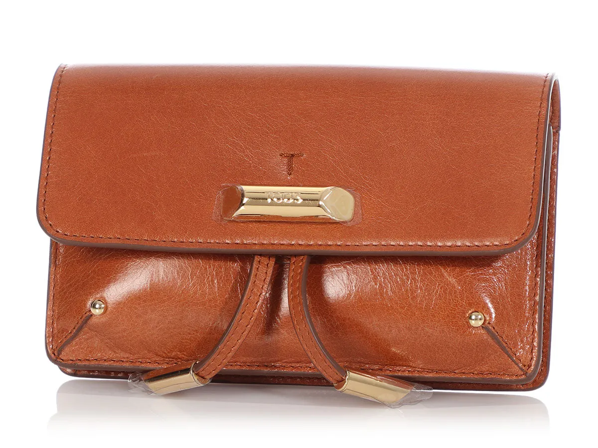 Tod's Mini Tan Antiqued Leather Crossbody/Belt Bag