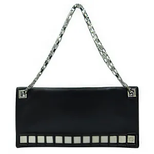 Tomasini Women's Leather Mirror Embellished Clutch