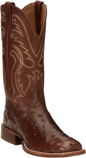 Tony Lama Men's Jacinto Full Quill Ostrich Exotic Western Boot Square Toe - Ep8268