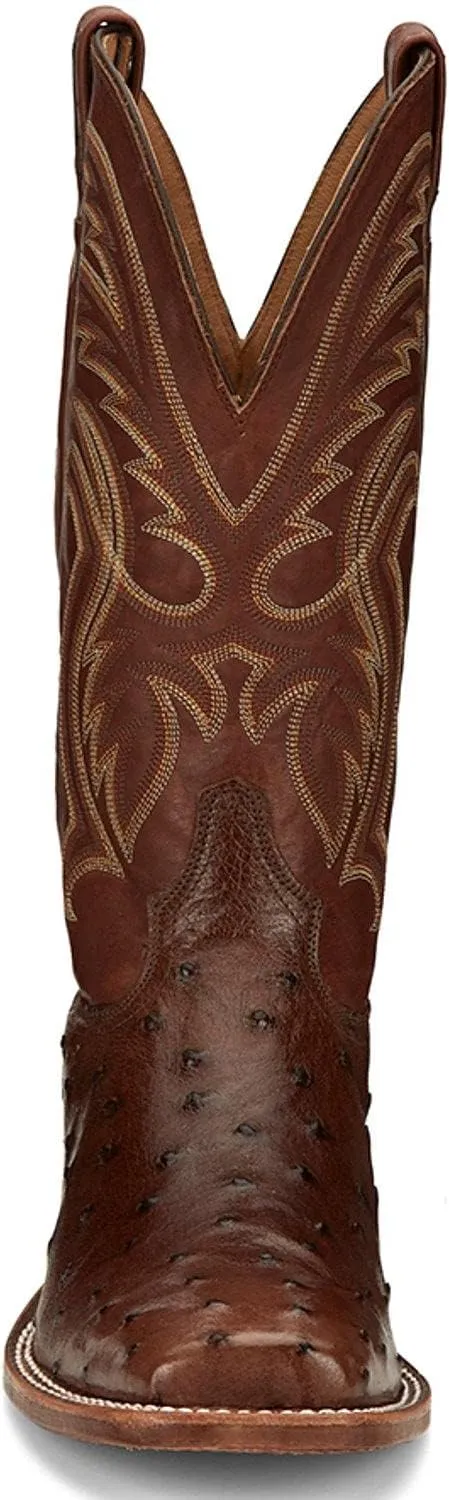 Tony Lama Men's Jacinto Full Quill Ostrich Exotic Western Boot Square Toe - Ep8268