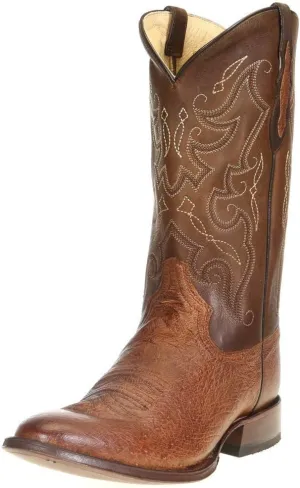 Tony Lama Men's Patron Saddle Smooth Ostrich 13" Walnut Tundra Top Cowboy Boots