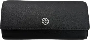 Tory Burch Women's Emerson Wallet on a Chain (Crossgrain Leather, Black)