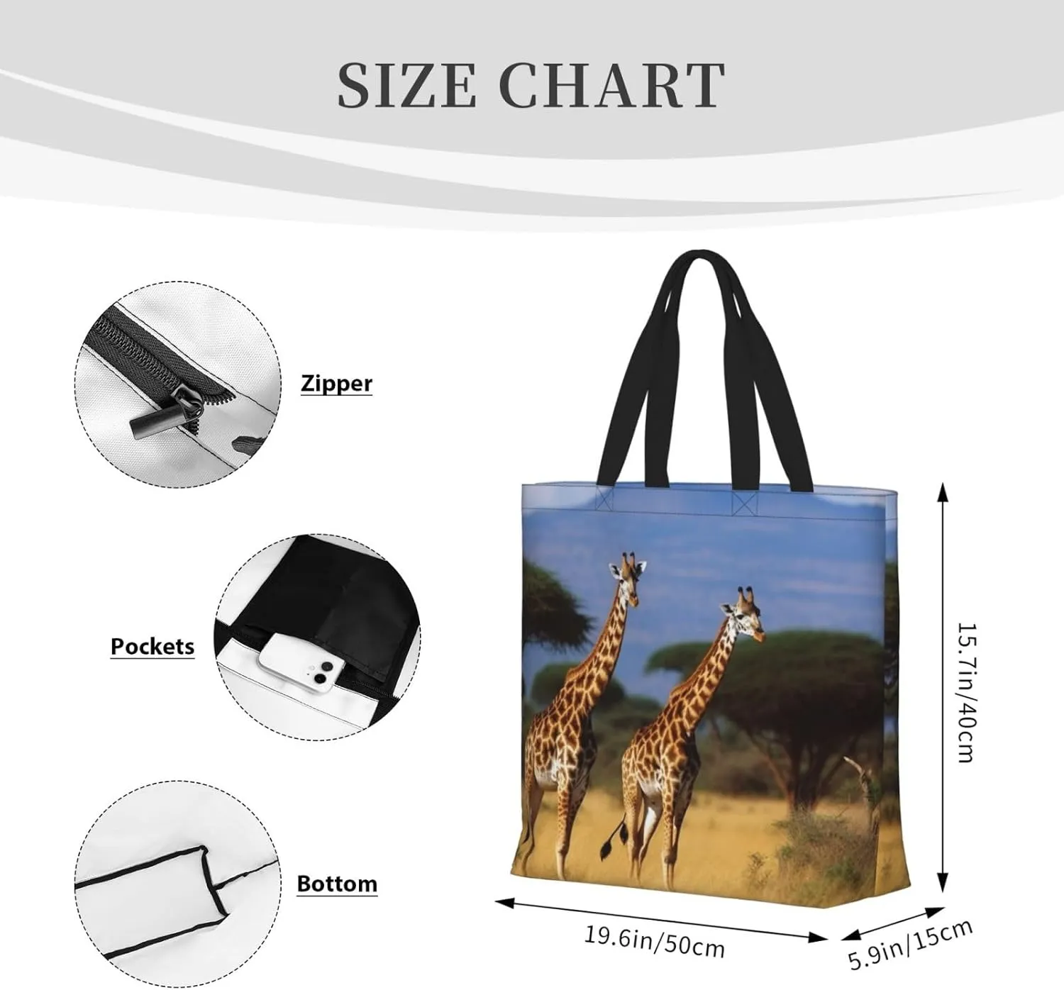 Tote Bag for Women Abstract Gray Shoulder Bag with Zipper Handbag Large Capacity Reusable Grocery Bag