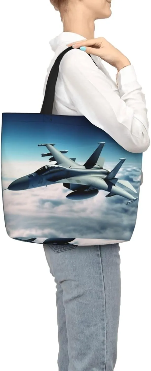 Tote Bag for Women Border Collie Shoulder Bag with Zipper Handbag Large Capacity Reusable Grocery Bag