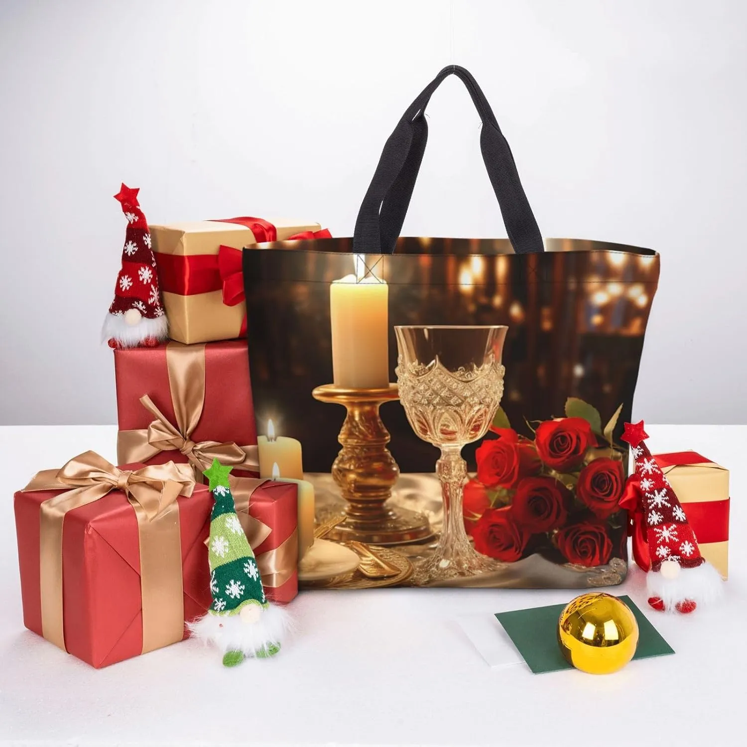 Tote Bag for Women Candy House Shoulder Bag with Zipper Handbag Large Capacity Reusable Grocery Bag