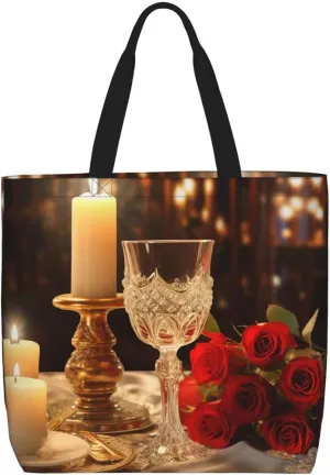 Tote Bag for Women Candy House Shoulder Bag with Zipper Handbag Large Capacity Reusable Grocery Bag